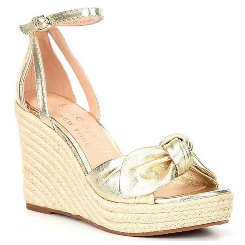Kate Spade Gold Wedge Sandals
